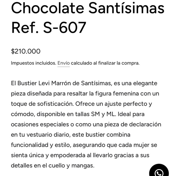 LC MESH Bustier Levi Marrón Chocolate Santísimas - Picture 4 of 12